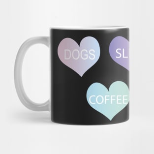 Dogs Sleep Coffee Stickers- Set of 3 Hearts Mug